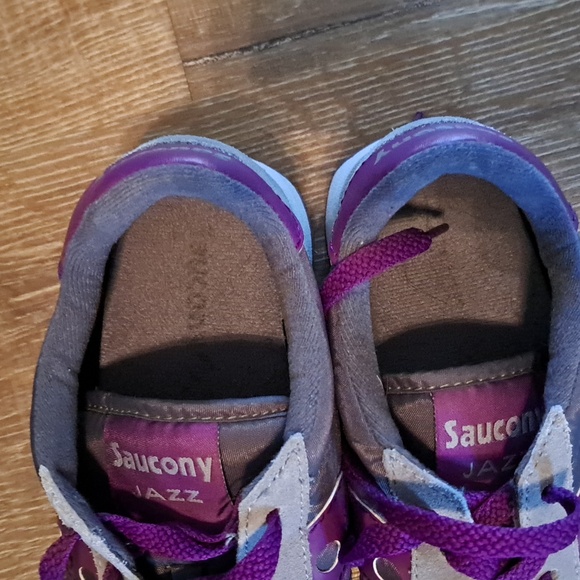 Saucony Grey and Purple Jazz Sneakers - Picture 5 of 7